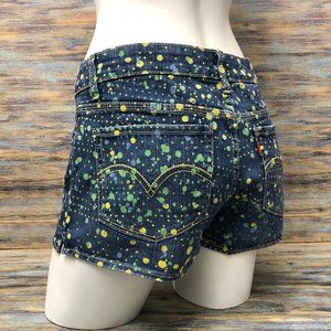 Levi’s Jeans Shorty Shorts Multicolor Paint Splat Womens Size 11